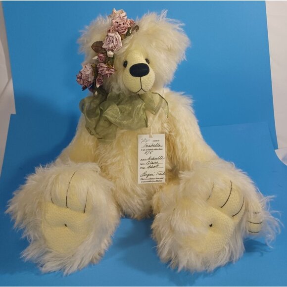 Limited Edition 5/5 Mohair Teddy Bear "Isabella" By Angie Tait 22" Blonde Crown - Picture 2 of 13